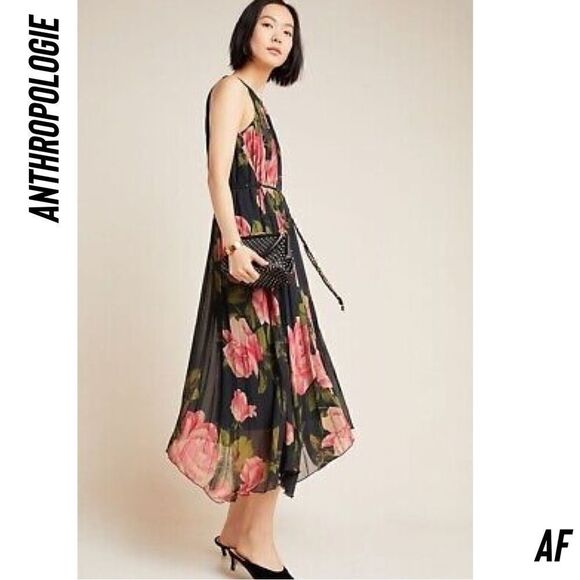 ANTHROPOLOGIE EMELINE FLORAL MAXI DRESS NEW MEDIUM - Picture 3 of 7